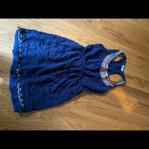 Navy embroidered dress